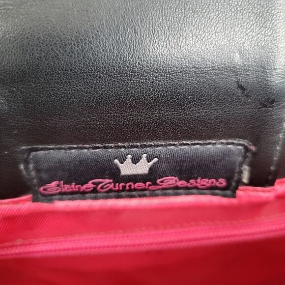 Elaine Turner Designs Black Straw Raffia Trapezoid Bucket Bag Y2K - Picture 8 of 14